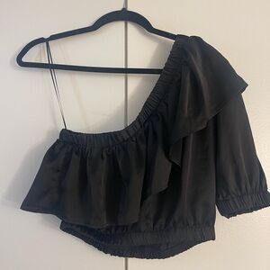 Topshop 8 Cropped Puff Sleeve Blouse